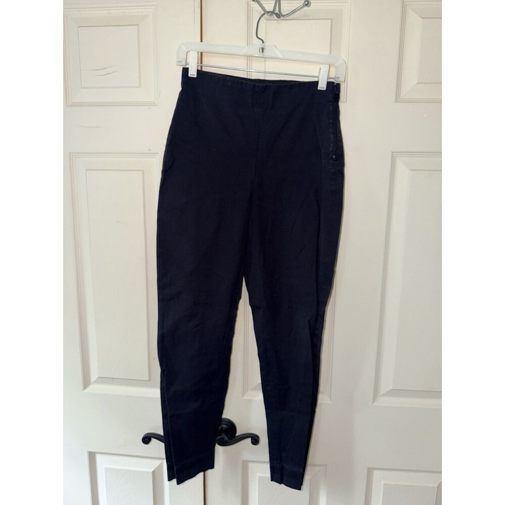 Everlane The Kick Ankle Pants Womens Sz 2 Black Cotton Side Zip Stretch Mid Rise - Picture 8 of 8